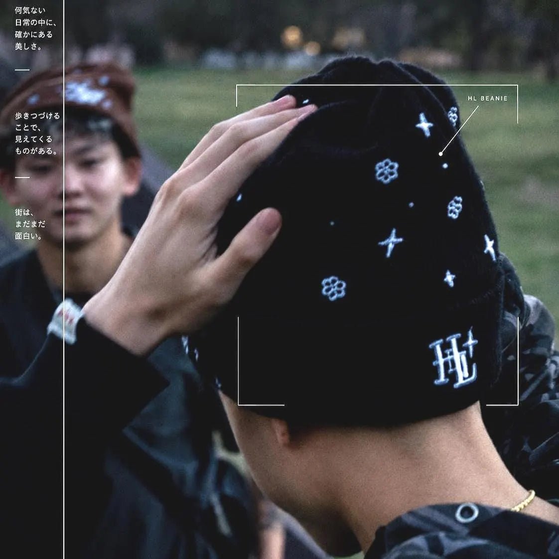HustLife - Black Embroidered Knit Beanie - HUST LIFE